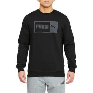 NWT Puma Men's Crew Neck Fleece Pullover Logo Sweatshirt Black Size M $40 CC163
